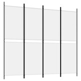 vidaXL Kamerscherm 4 panelen 200x180cm Stof Wit - 55% Korting!