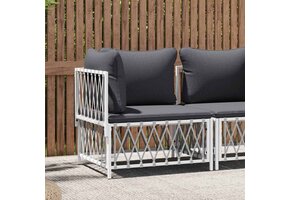 vidaXL Tuinhoekbank Wit met Kussens - 61% Korting!