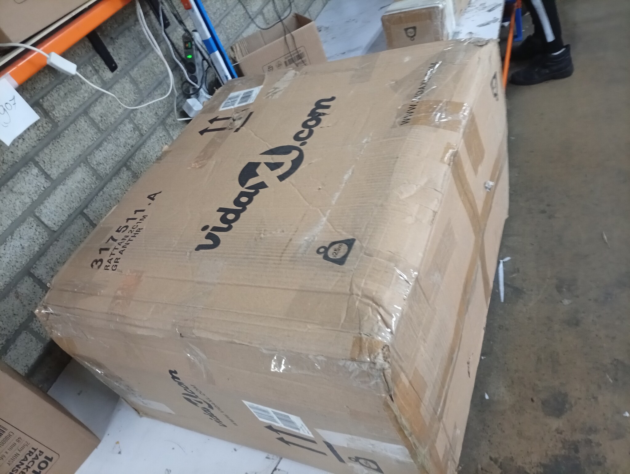 vidaXL Driezitsbank met kussens poly rattan grijs - 64% korting!