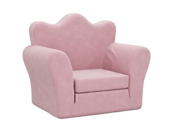 vidaXL Kinderslaapbank Pluche Roze - 40% Korting