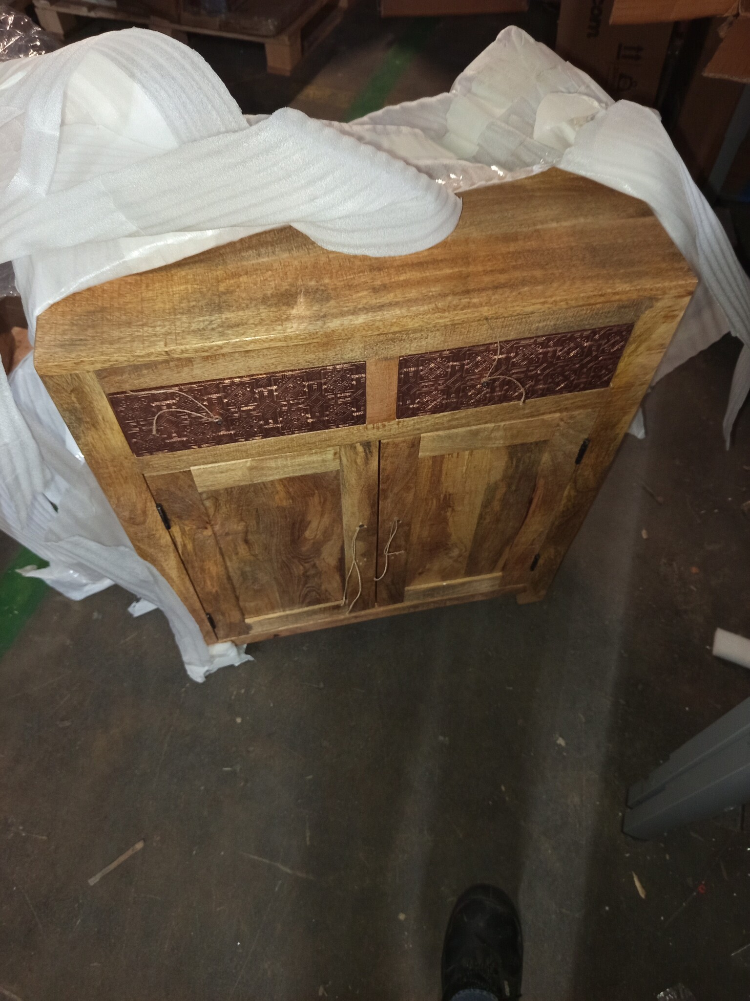 vidaXL Dressoir 65x30x75 cm massief ruw mangohout