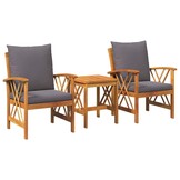 vidaXL Tuin Sofa Set met kussen 3 pcs Bruin - 40% Korting!
