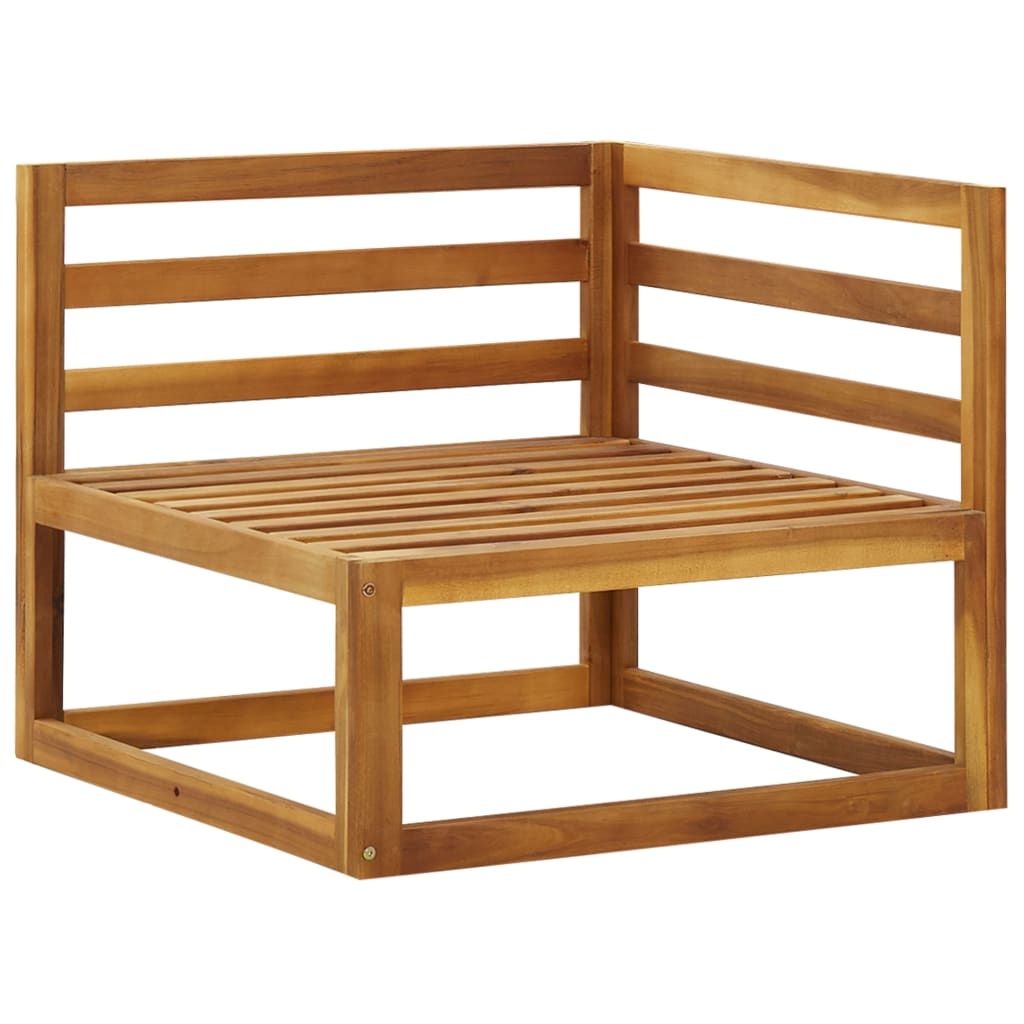 vidaXL Hoekbanken Massief Acaciahout met Crèmekleurige Kussens - 35% Korting!