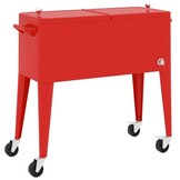 vidaXL Koelbox op wielen 92x43x89 cm rood - 55% Korting!