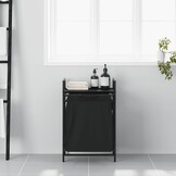 vidaXL Wasmand 1 vak met plank - Zwart Eiken - 35% Korting!