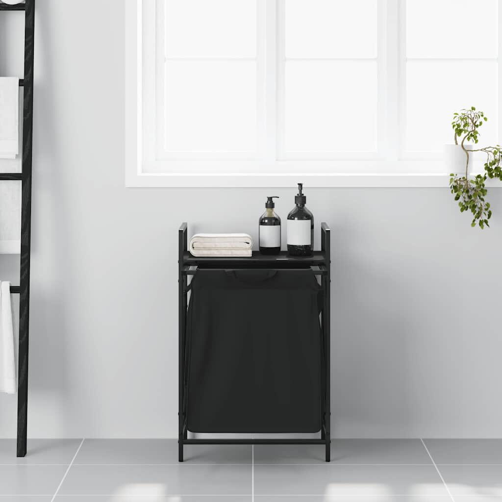 vidaXL Wasmand 1 vak met plank - Zwart Eiken - 35% Korting!