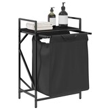 vidaXL Wasmand 1 vak met plank - Zwart Eiken - 35% Korting!