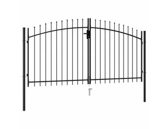 vidaXL Dubbele Poort Staal Zwart 300x200cm - 40% Korting!