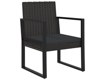 vidaXL Tuinstoel Poly Rattan Zwart - Ongebruikt | 35% Korting