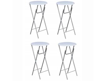 4x VidaXL Inklapbare Bartafel met MDF Blad (Wit) - 40% Korting