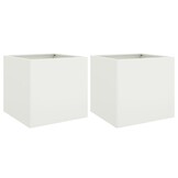 vidaXL Plantenbakken Staal Wit (40% Korting) - 2 stuks