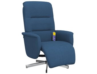 vidaXL Massagestoel Blauw - 40% Korting! Verstelbaar met Voetensteun