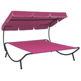 VidaXL Loungebed met Luifel Roze - 40% Korting