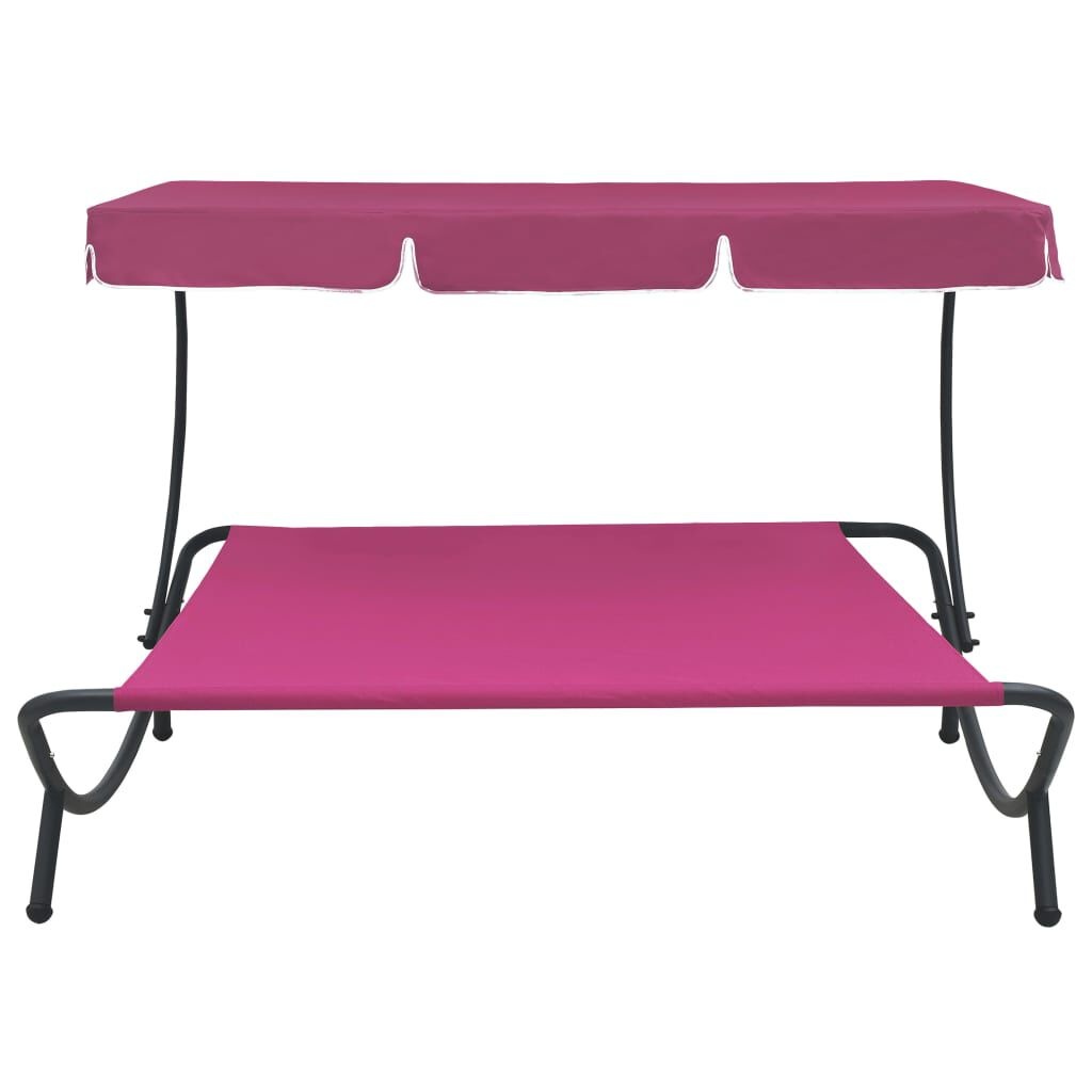 VidaXL Loungebed met Luifel Roze - 40% Korting