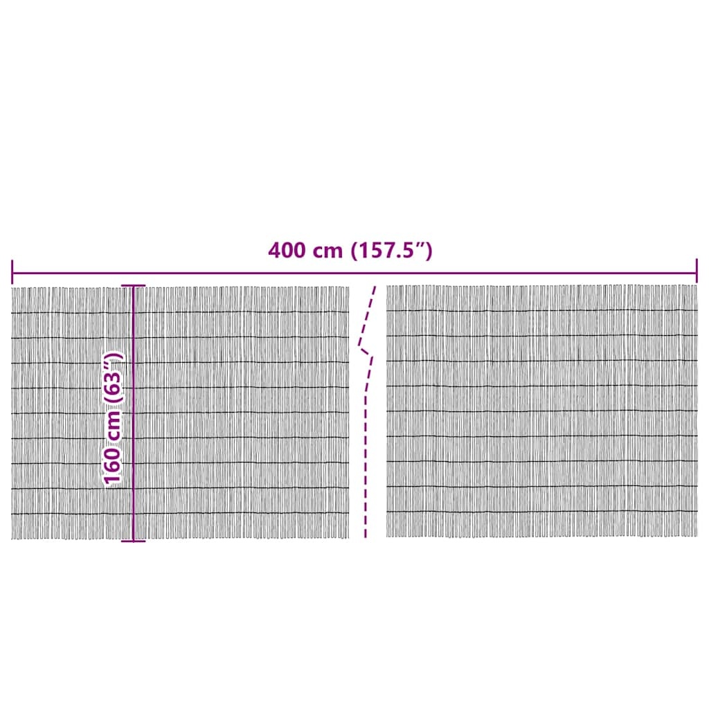 vidaXL Riet Omheining Bruin (400x160cm) - 55% KORTING!