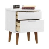 vidaXL Nachtkastje MOLDE Wit - 40x35x48cm Massief Grenenhout - 55% Korting