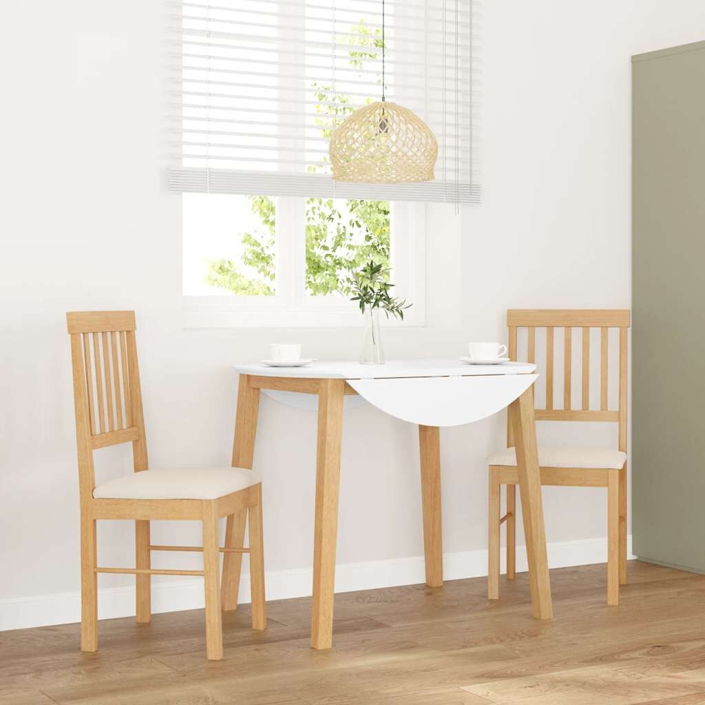 vidaXL Eetkamerstoelen met kussens - 2 st. Massief Rubberhout - 46% Korting!