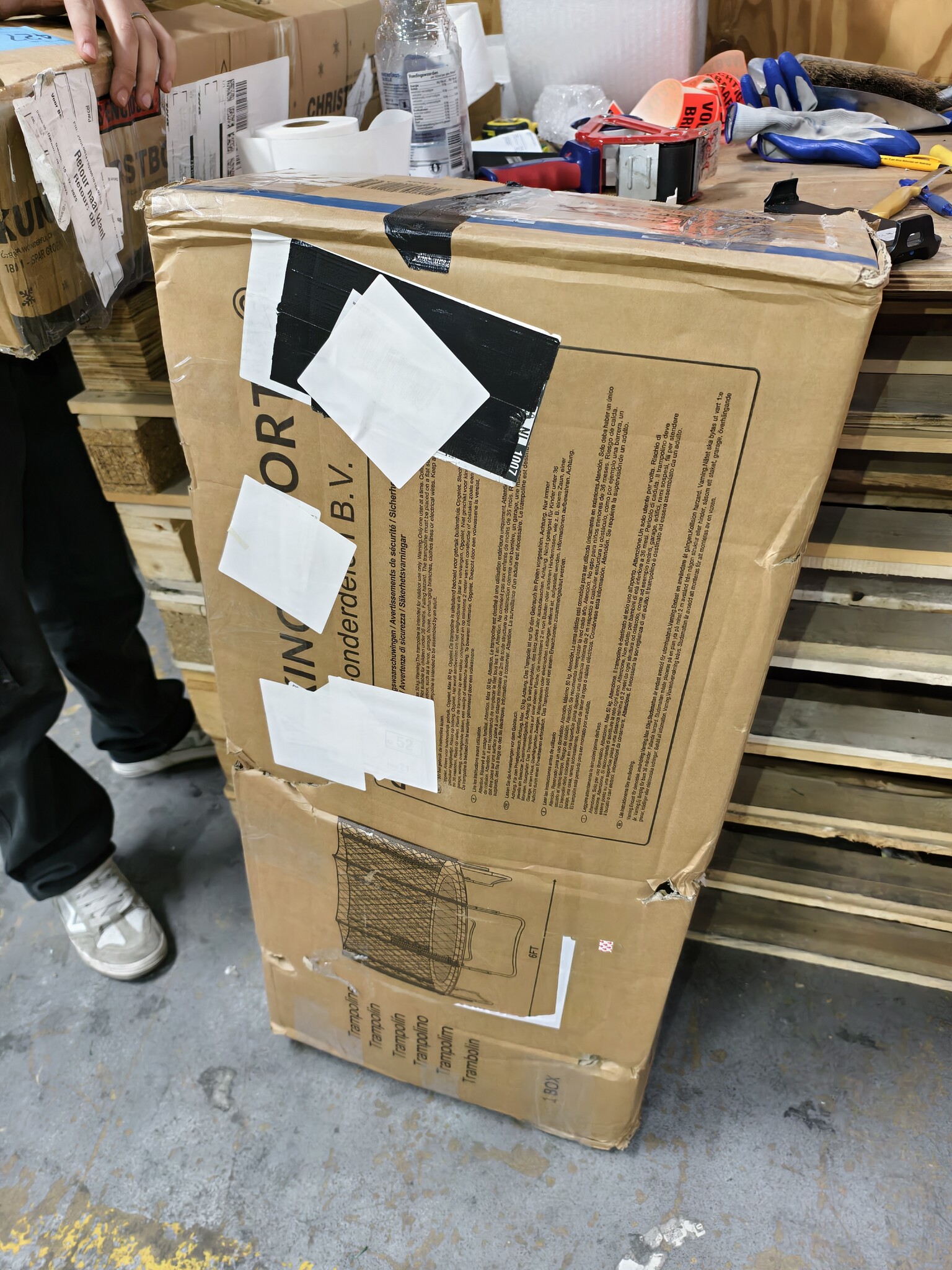 Trampoline 183 cm Blauw met Veiligheidsnet - Ongebruikt (krasjes)