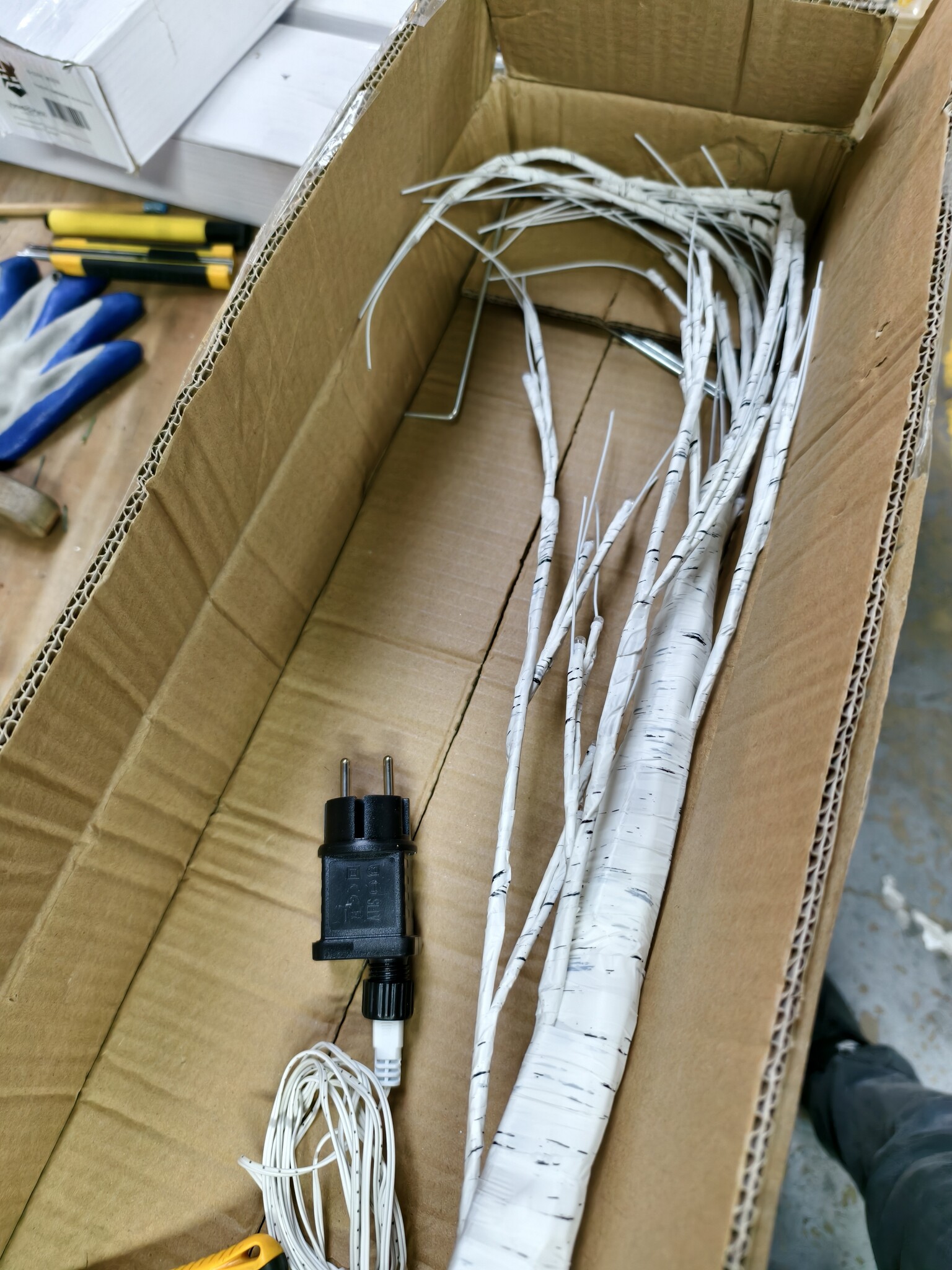 Kunstboom met LED Verlichting - 120 cm Berk - Decoratieve Sfeerboom