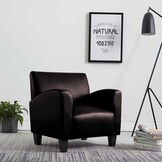 vidaXL Fauteuil kunstleer donkerbruin