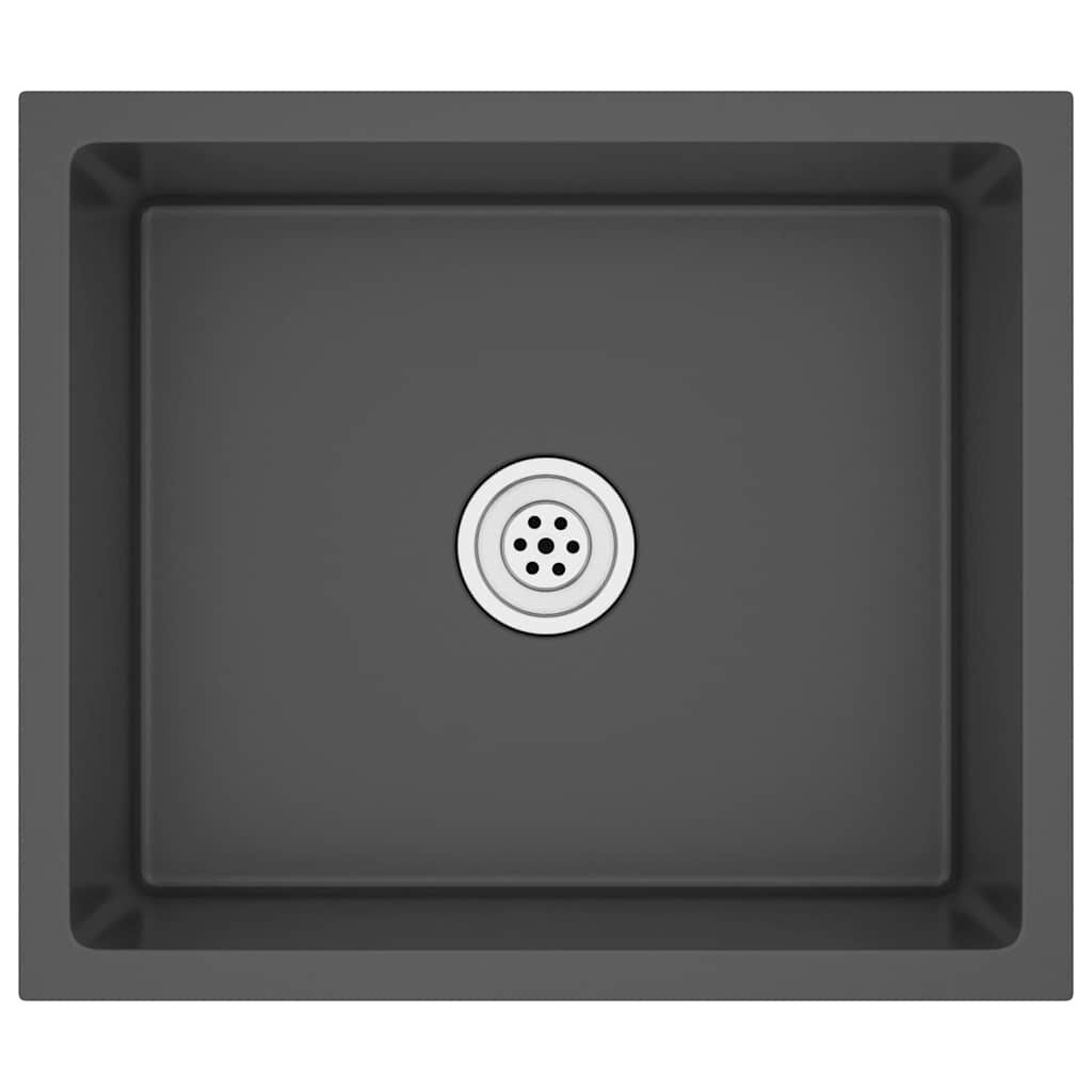 vidaXL RVS Keukenspoelbak Zwart | 40% Korting