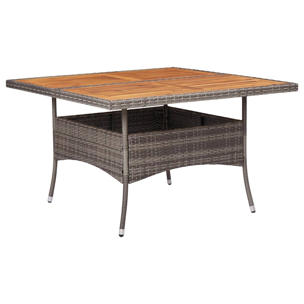 vidaXL Tuintafel Poly Rattan/Acaciahout Grijs - 40% Korting!