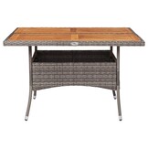vidaXL Tuintafel Poly Rattan/Acaciahout Grijs - 40% Korting!