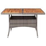 vidaXL Tuintafel Poly Rattan/Acaciahout Grijs - 40% Korting!
