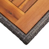 vidaXL Tuintafel Poly Rattan/Acaciahout Grijs - 40% Korting!