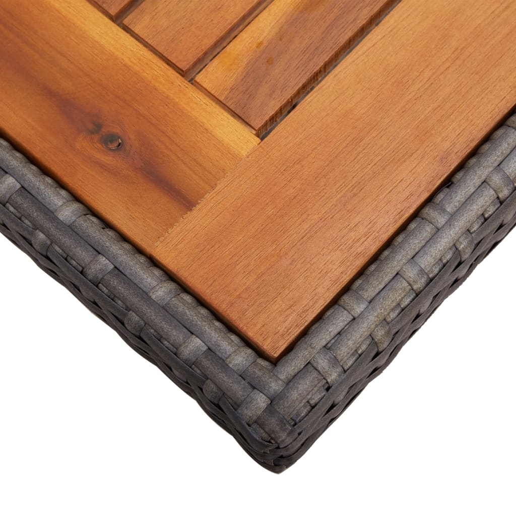 vidaXL Tuintafel Poly Rattan/Acaciahout Grijs - 40% Korting!