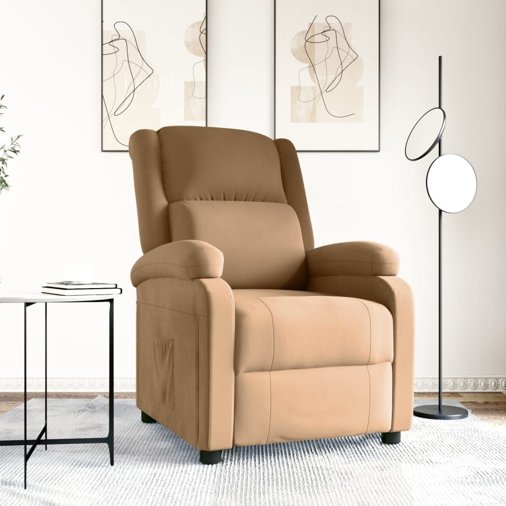 vidaXL Fauteuil Verstelbaar Fluweel Bruin - 40% Korting