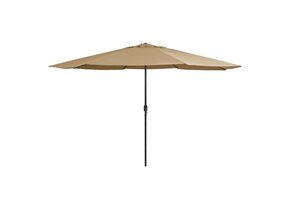 vidaXL Parasol 390 cm Taupe - Met 73% Korting!