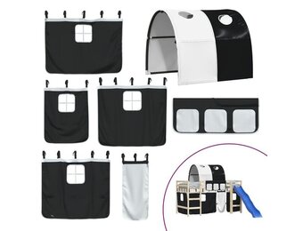 VidaXL Gordijnen voor hoogslaper - Wit/Zwart (88% Korting!)