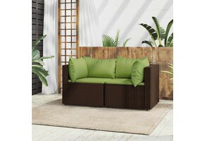 vidaXL Tuinhoekbank Set - 77% KORTING! Poly Rattan Bruin
