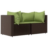 vidaXL Tuinhoekbank Set - 77% KORTING! Poly Rattan Bruin