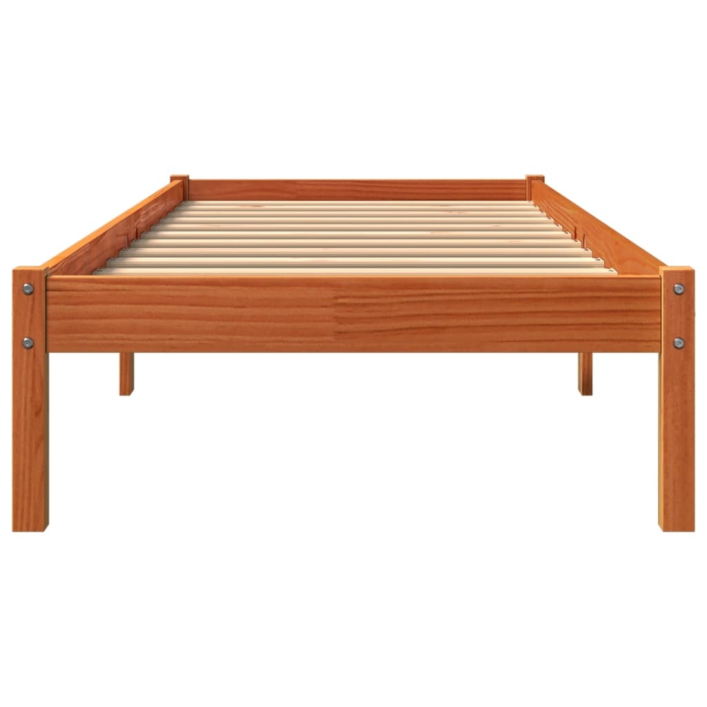 vidaXL Grenen Bedframe Wasbruin 90x200 cm - 46% Korting