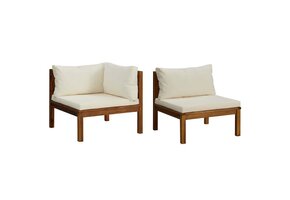 vidaXL Bankstel Acaciahout Crèmewit (56% Korting) - Retour