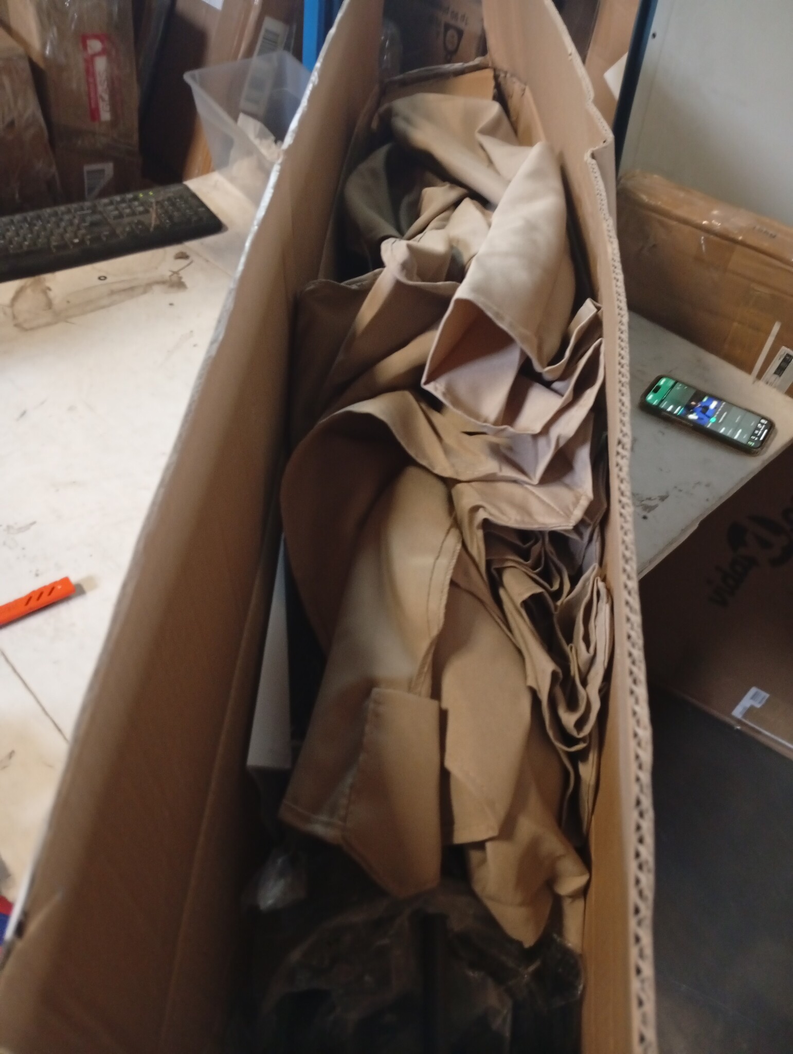 VidaXL Parasol 390cm Taupe - 64% Korting!