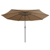 VidaXL Parasol 390cm Taupe - 64% Korting!