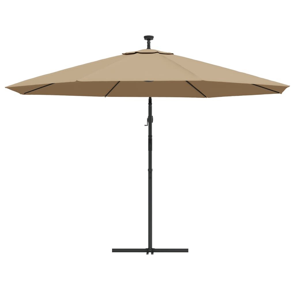 vidaXL Zweefparasol Taupe met LED - 46% Korting!