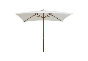 vidaXL Parasol Crèmewit - 56% Korting! Houten Paal 200x300cm