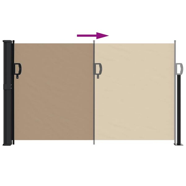 vidaXL Uittrekbaar Windscherm 120x500cm Taupe - Nu 65% Korting!