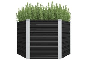 vidaXL Verhoogde Plantenbak - 129x129x77cm - Gegalvaniseerd Staal - Antraciet - 47% Korting!
