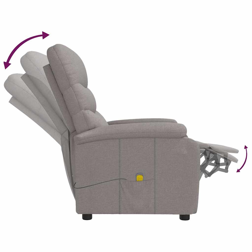 vidaXL Massagestoel Stof Taupe - 40% Korting!