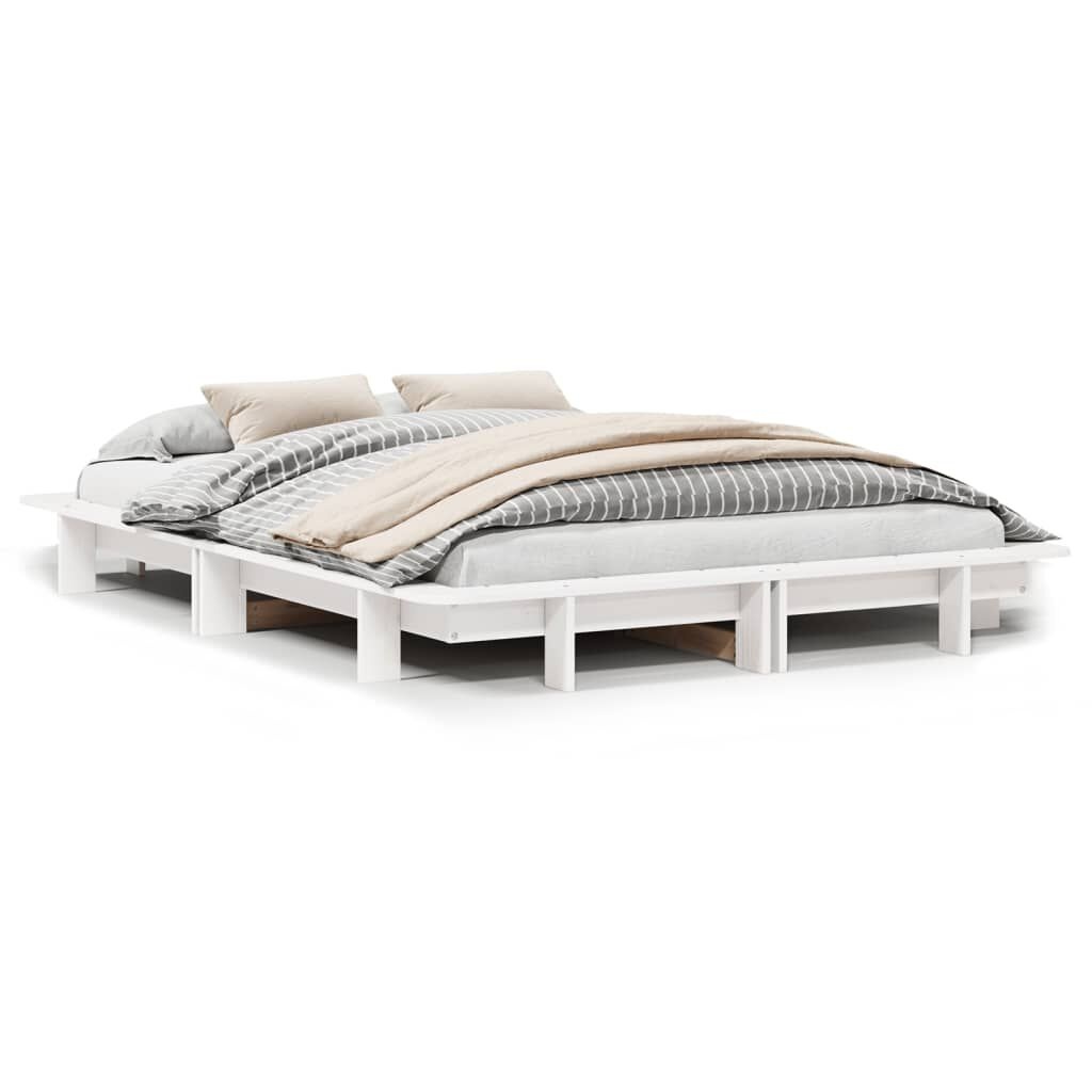 vidaXL Grenenhouten Bedframe Wit 140x200 cm - Nu 60% Korting!
