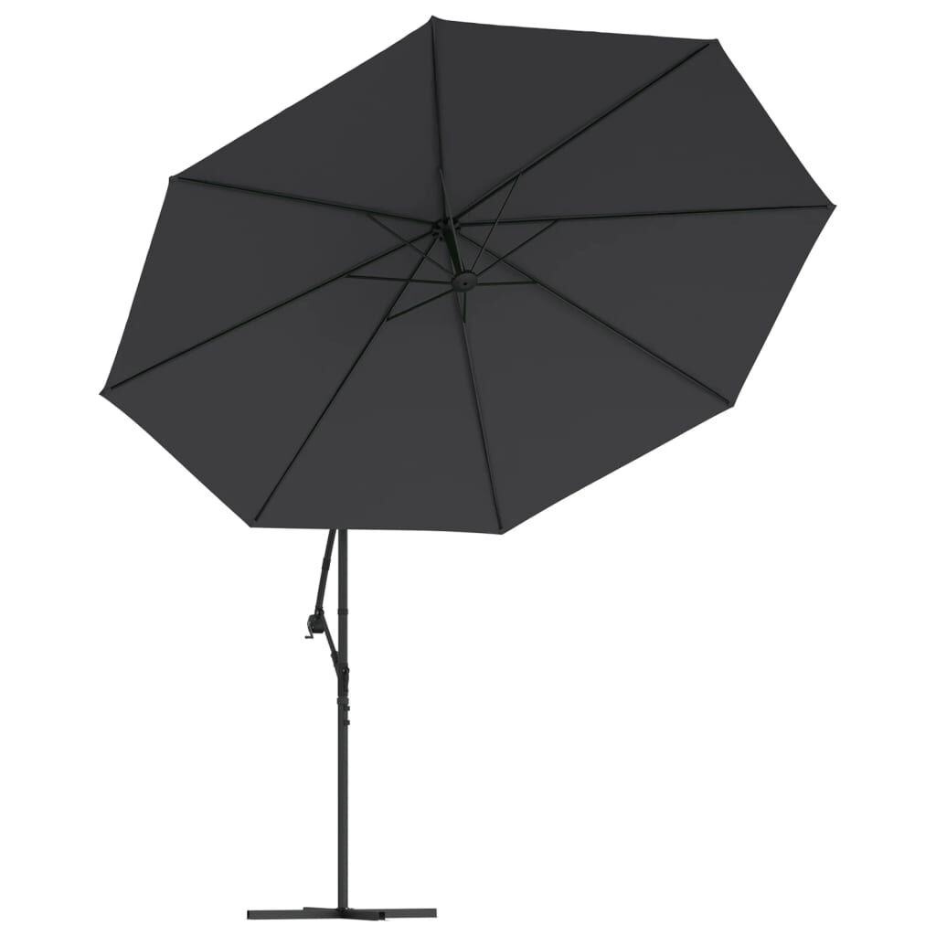VidaXL Zweefparasol Zwart 350cm met LED - 60% Korting!