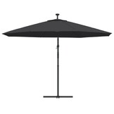 VidaXL Zweefparasol Zwart 350cm met LED - 60% Korting!