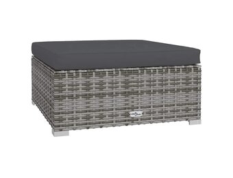 VidaXL Voetenbank Poly Rattan Grijs - 76% Korting