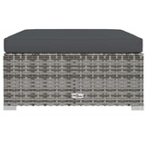 VidaXL Voetenbank Poly Rattan Grijs - 76% Korting