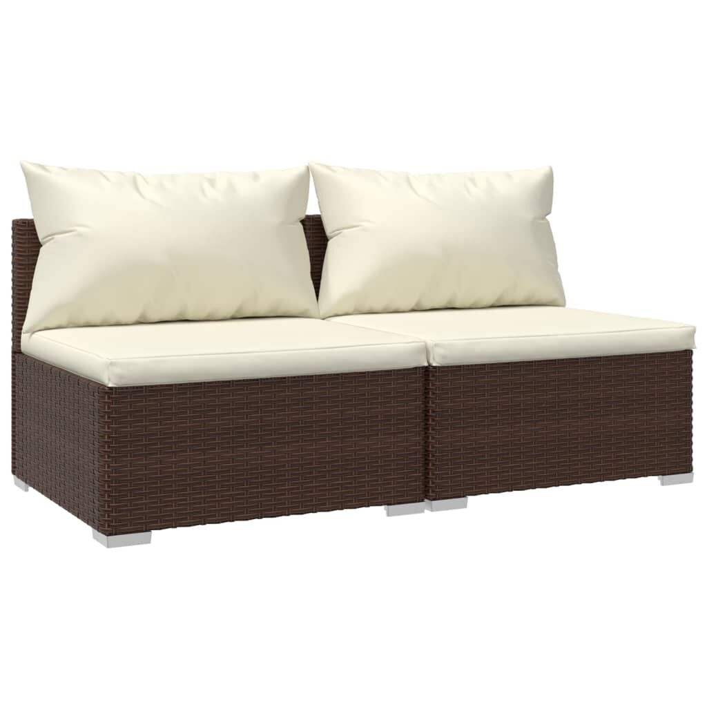 vidaXL 2-delige Loungeset Poly Rattan Bruin - Nu 51% Korting!